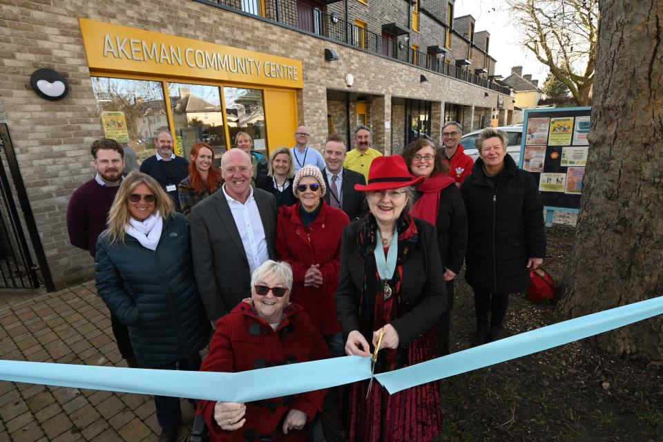 Cutting the ribbon to officially mark the naming of Nigel Gawthrope Court